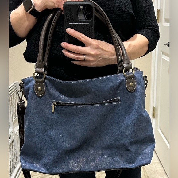 CHALA Origami Denim Blue Shoulder Bag - Picture 2 of 4